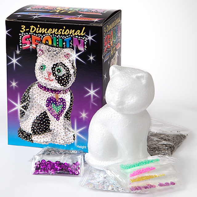 Magie des paillettes, chat en 3D