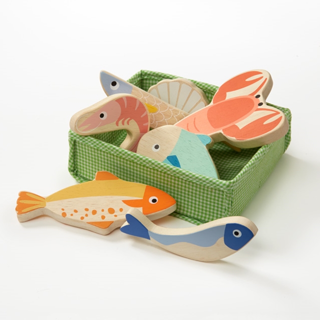 Holz Fische und Meeresfrüchte 8tlg. Tender Leaf Toys
