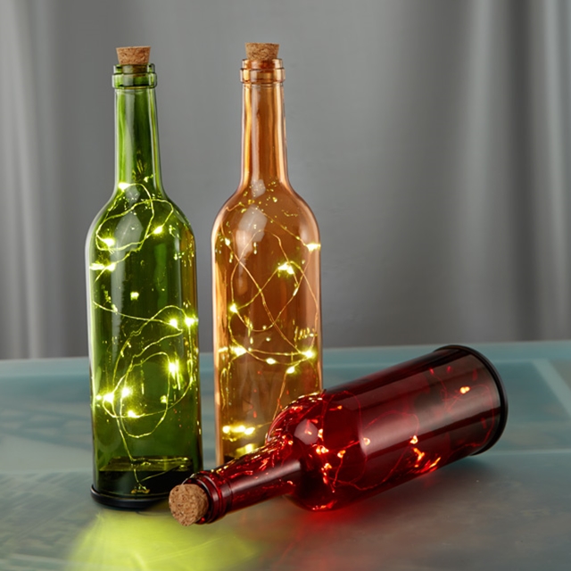 Bouteilles décoratives Noël LED 3 pces