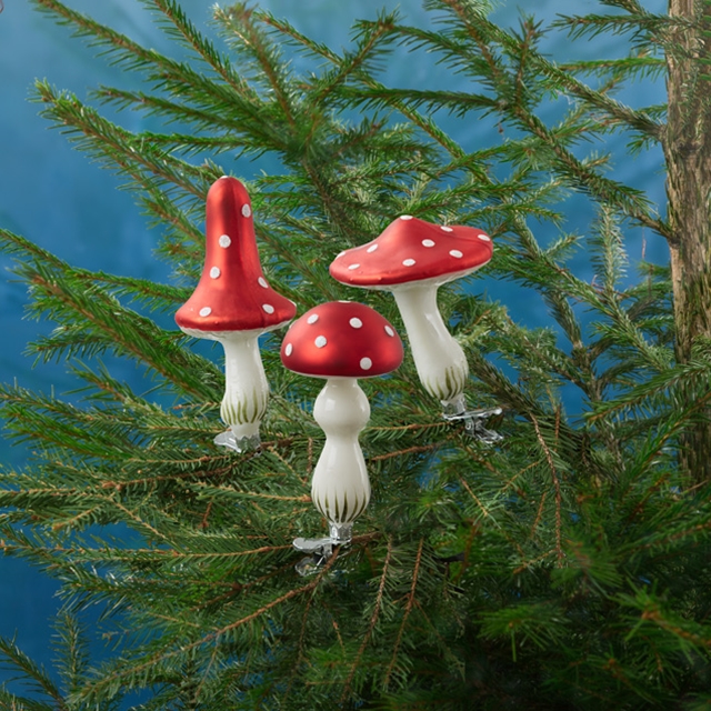 Fliegenpilz Weihnachtsbaum Klips 3 Stk.