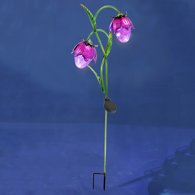 Figurine lumineuse fleurs violet