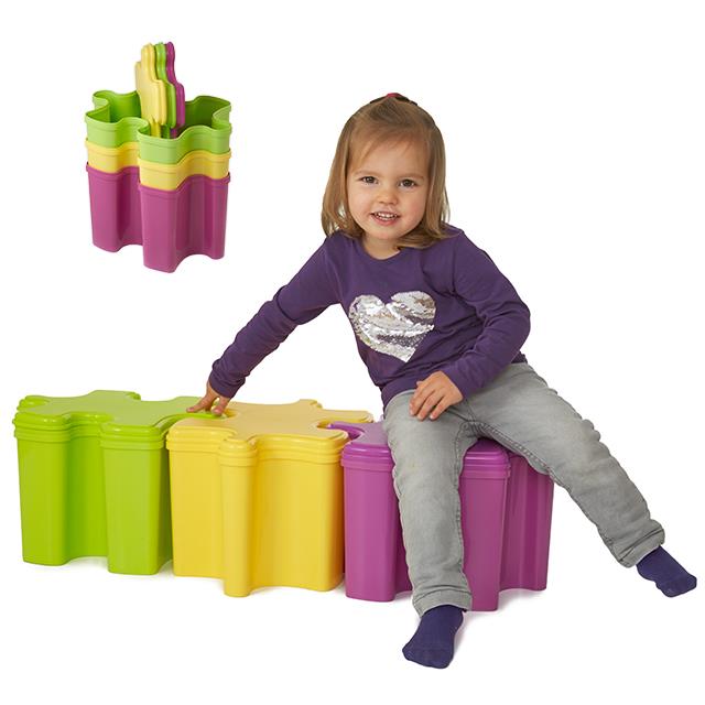 Chaises et boites puzzle pour enfants 3 pces