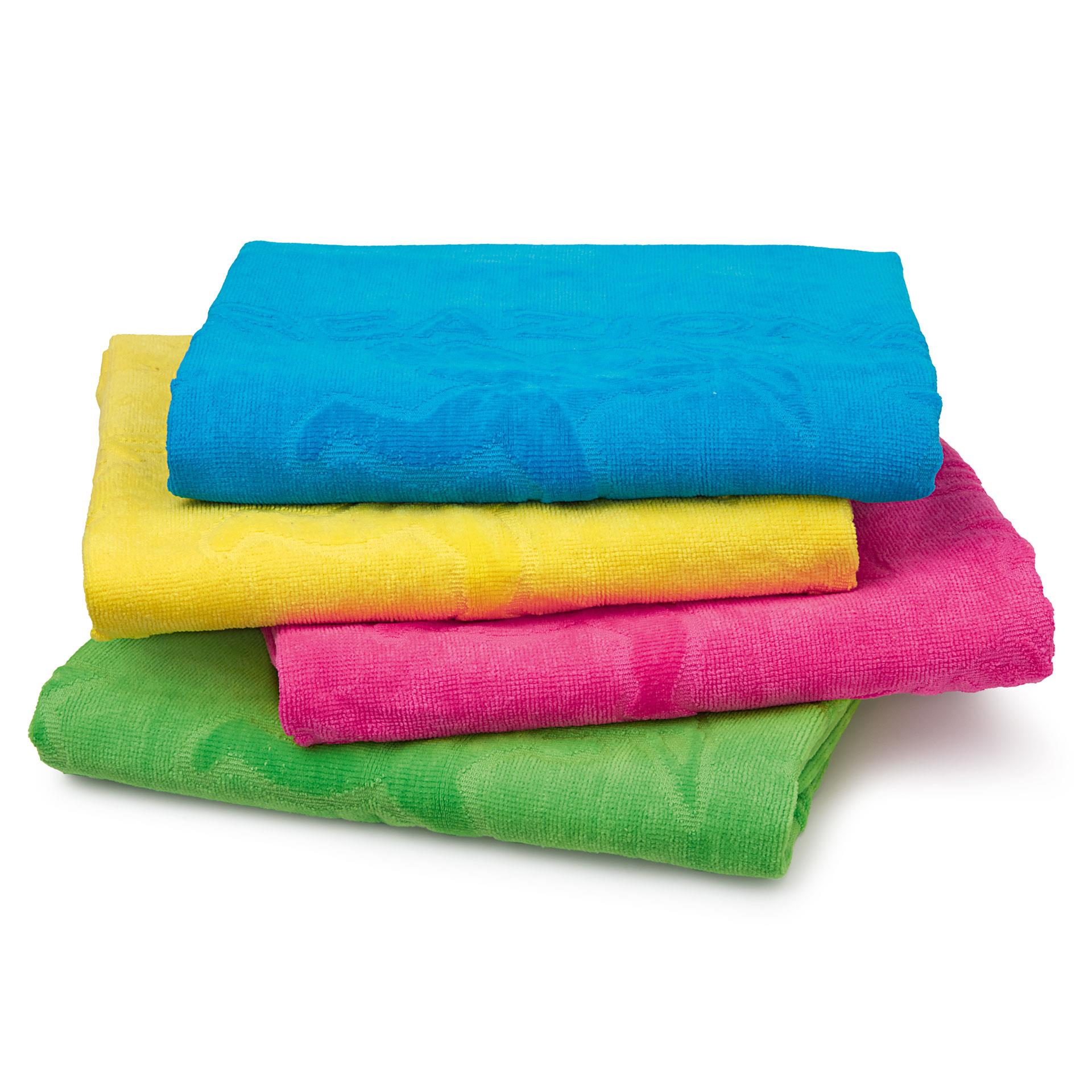 Serviettes en éponge multicolores, 4 pces