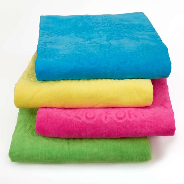 Serviettes de bain en éponge multicolores 4 pces