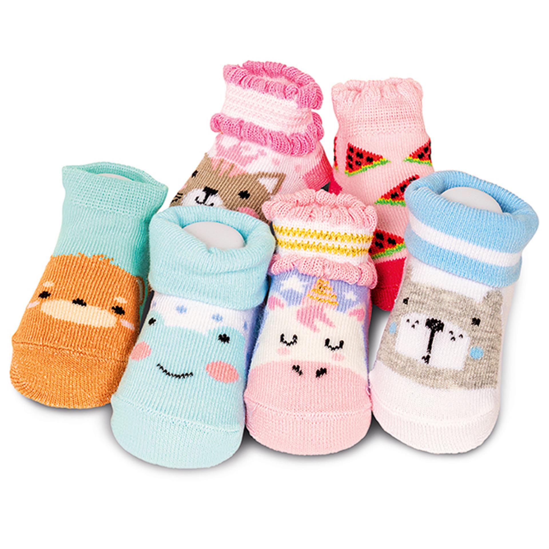 Poupée super lot de socquettes 6 paires motifs d'animaux Baby Love