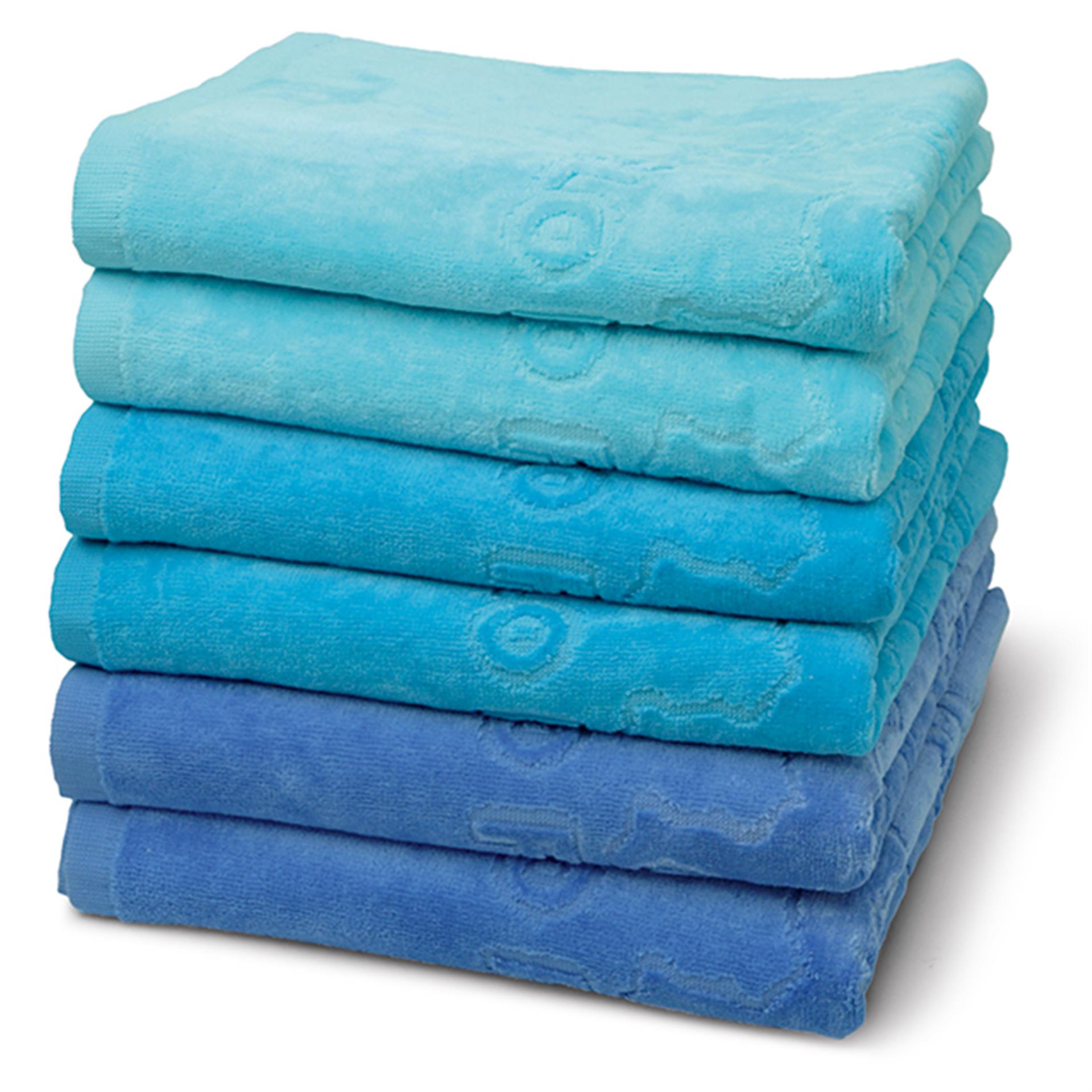 Serviettes de bain en éponge Ocean Blue, 6 pces