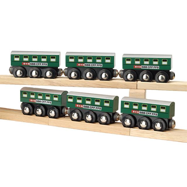 Carrozza passeggeri SBB ferrovia in legno 6 pezzi