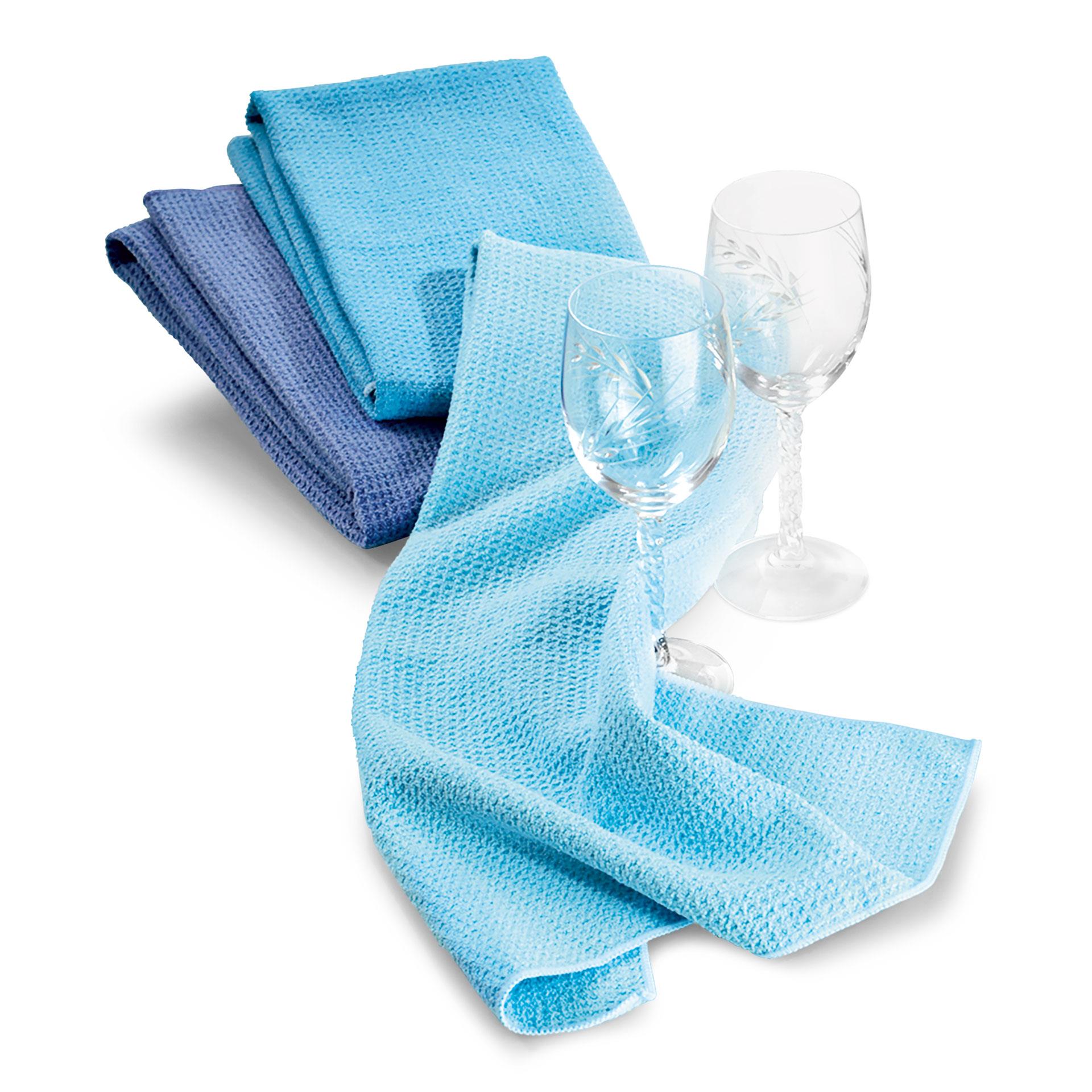 Linges de cuisine microfibres bleu