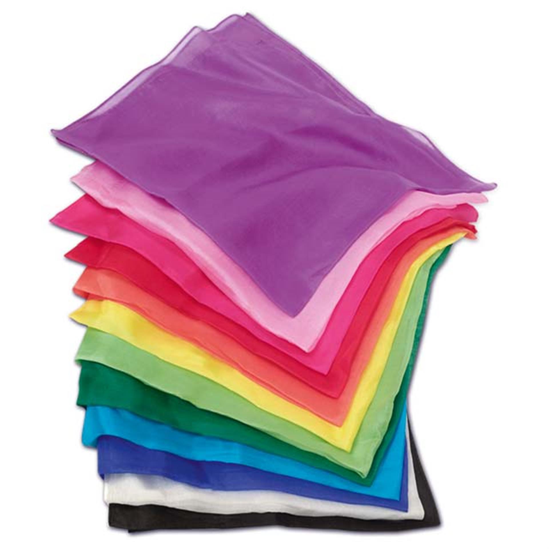 Foulards de jonglage en soie, 12 pces