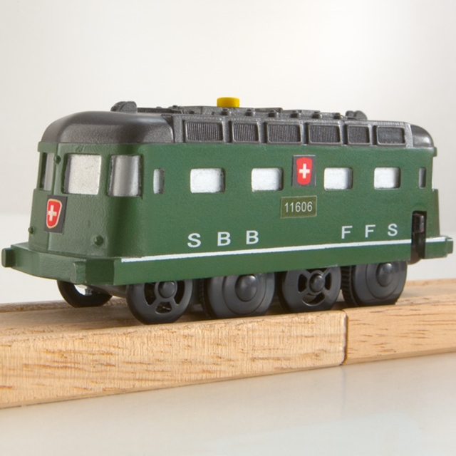 Locomotore Swiss Classic per ferrovia in legno