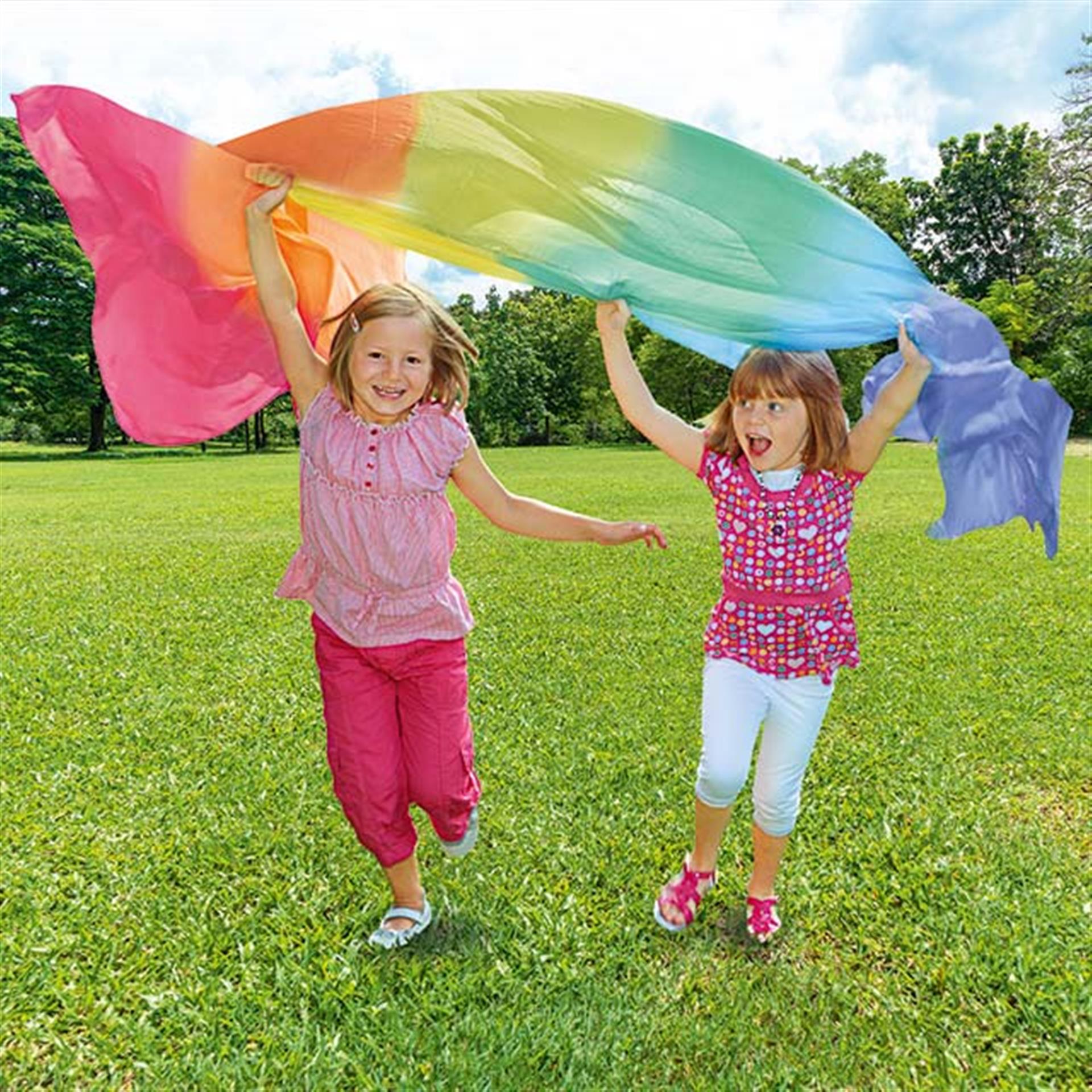 Seidentuch Regenbogen XXL