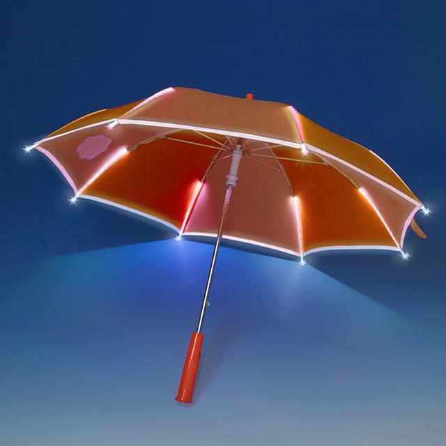 Kinder LED Regenschirm Orange Classic