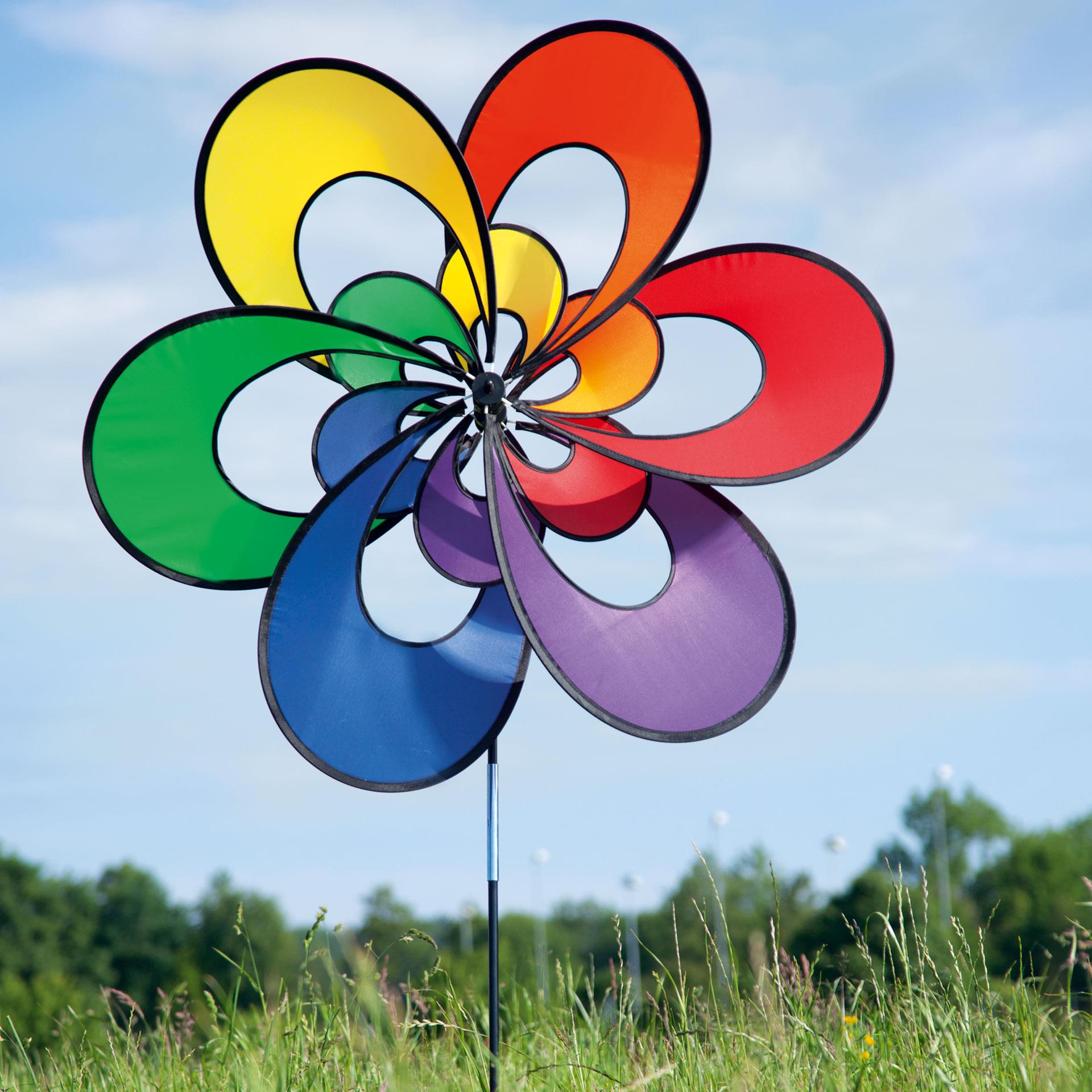 Doppel Blumenwindrad 100 cm