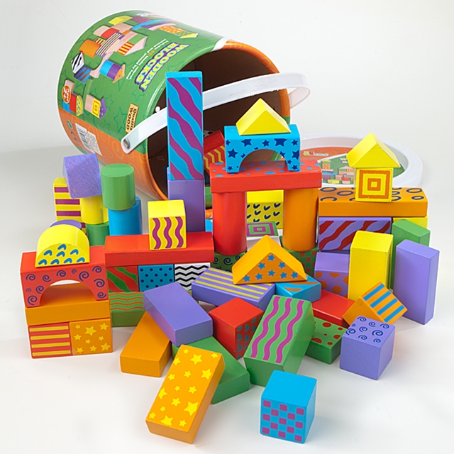 Cubes en bois fantaisie, 100 pces