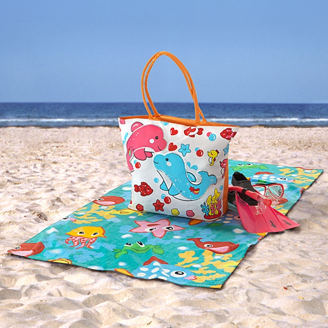 Strandtasche mit Tuch Delfin 2tlg.