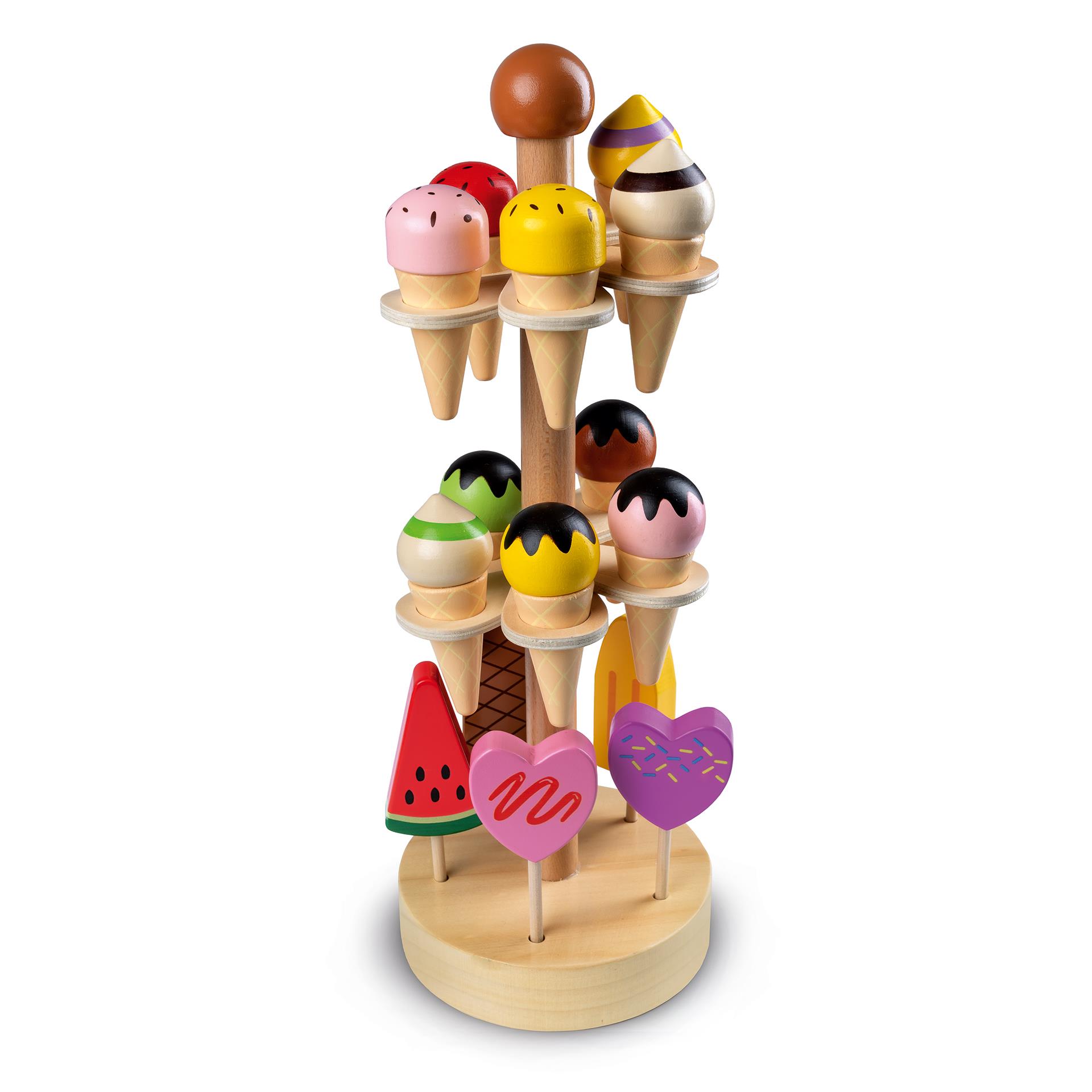 Set di gelati da gioco in legno, 16 pezzi