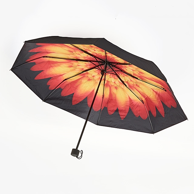 Parapluie pliant fleurs imprimées à l'intérieur