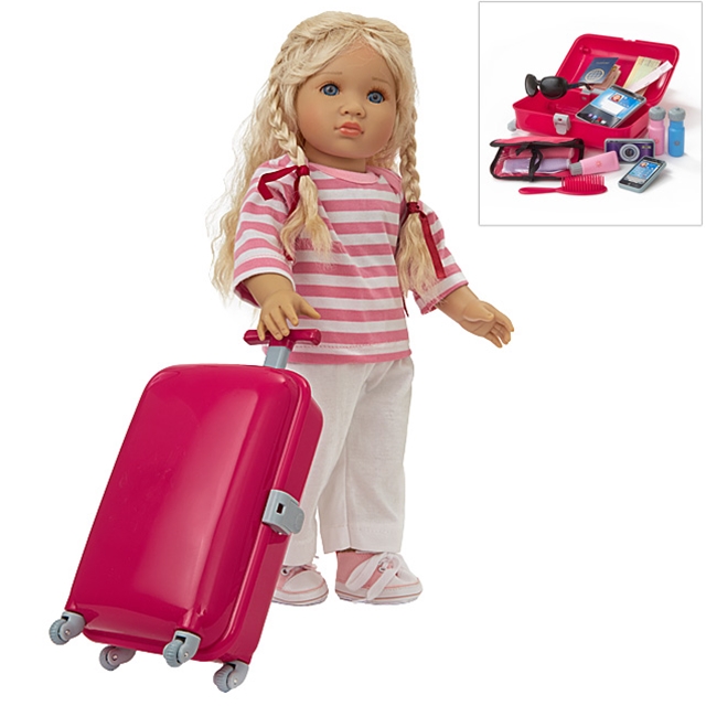 Valigia per bambola, set di 14 pezzi