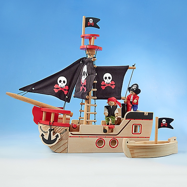 Nave pirata in legno, 8 pezzi