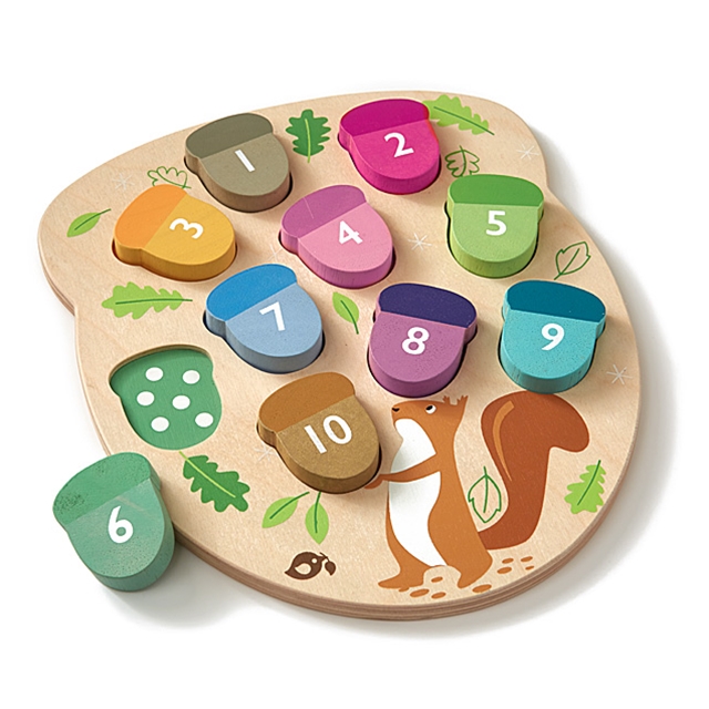 Zahlen Puzzle Spiel Eichhörnchen Tender Leaf Toys