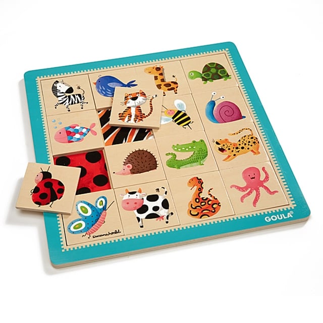 Puzzle en bois animaux colorés