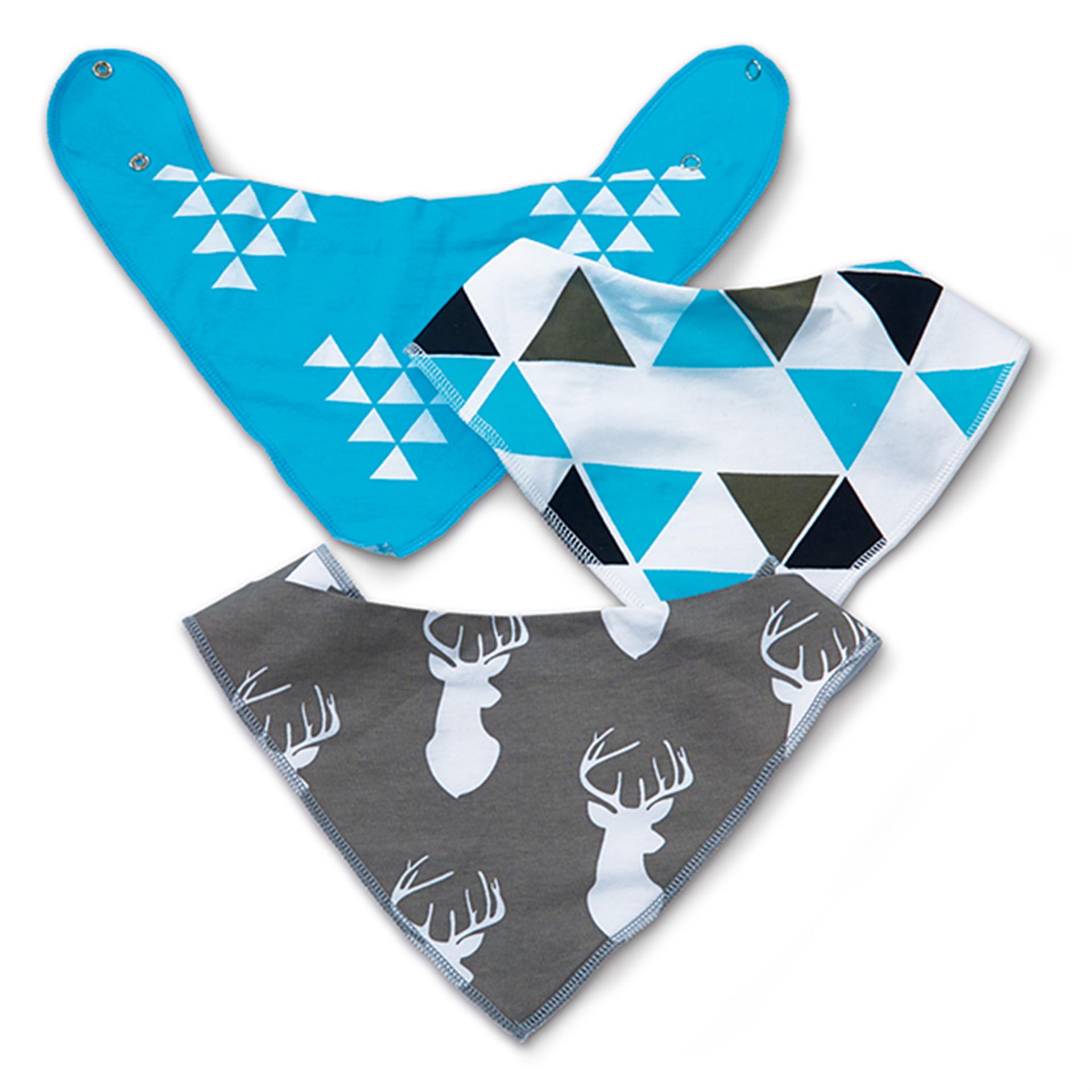 Bavaglini triangolari, blu 3 pezzi