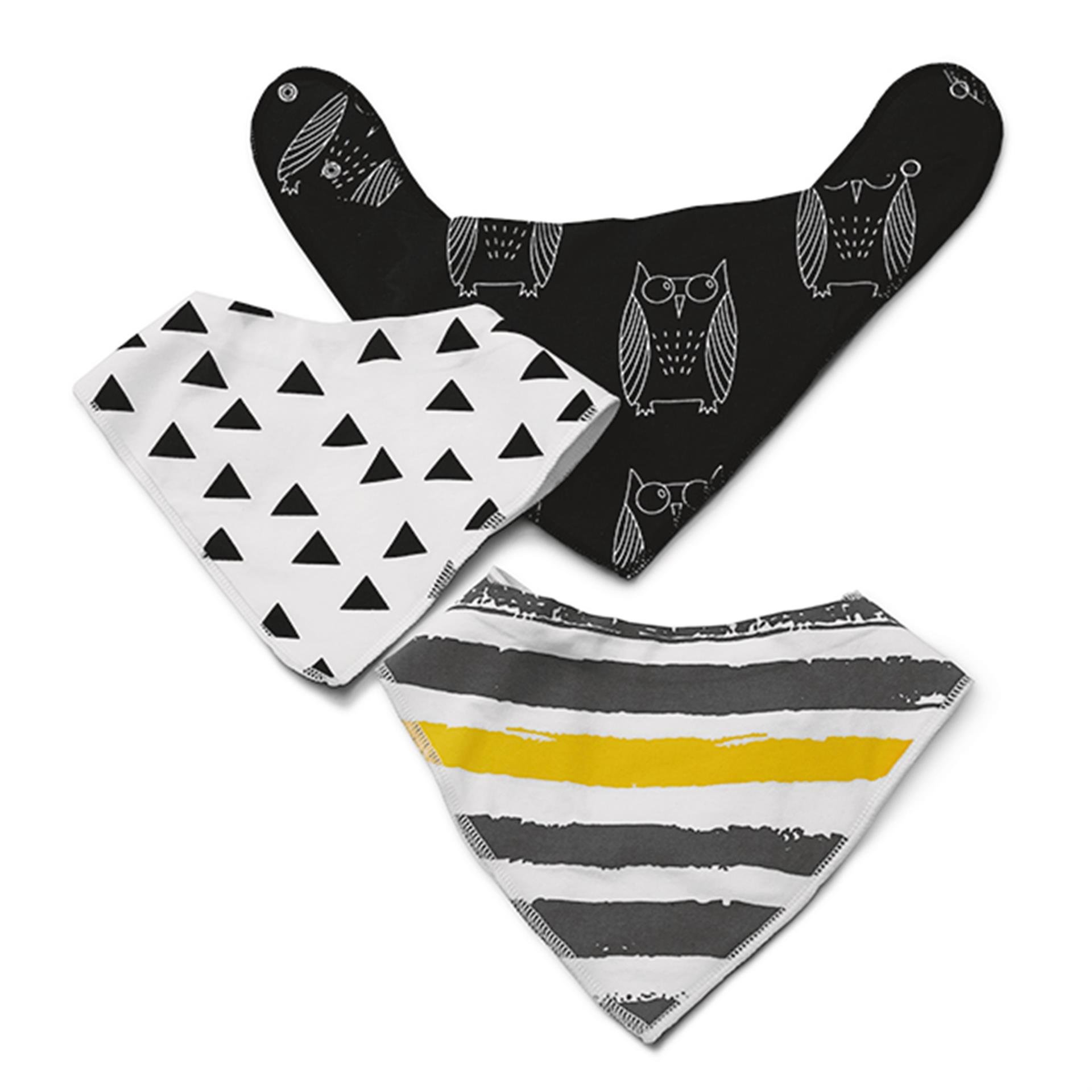 Bavaglini triangolari, grigio 3 pezzi