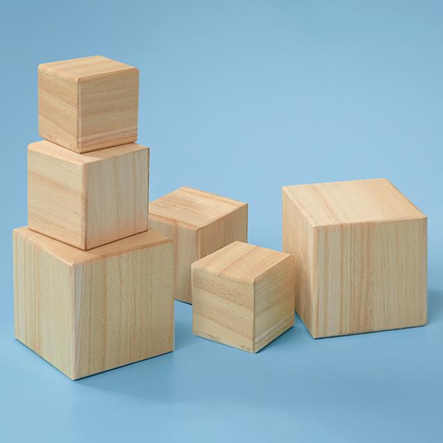 Cubes de bois à peindre 6 pcs