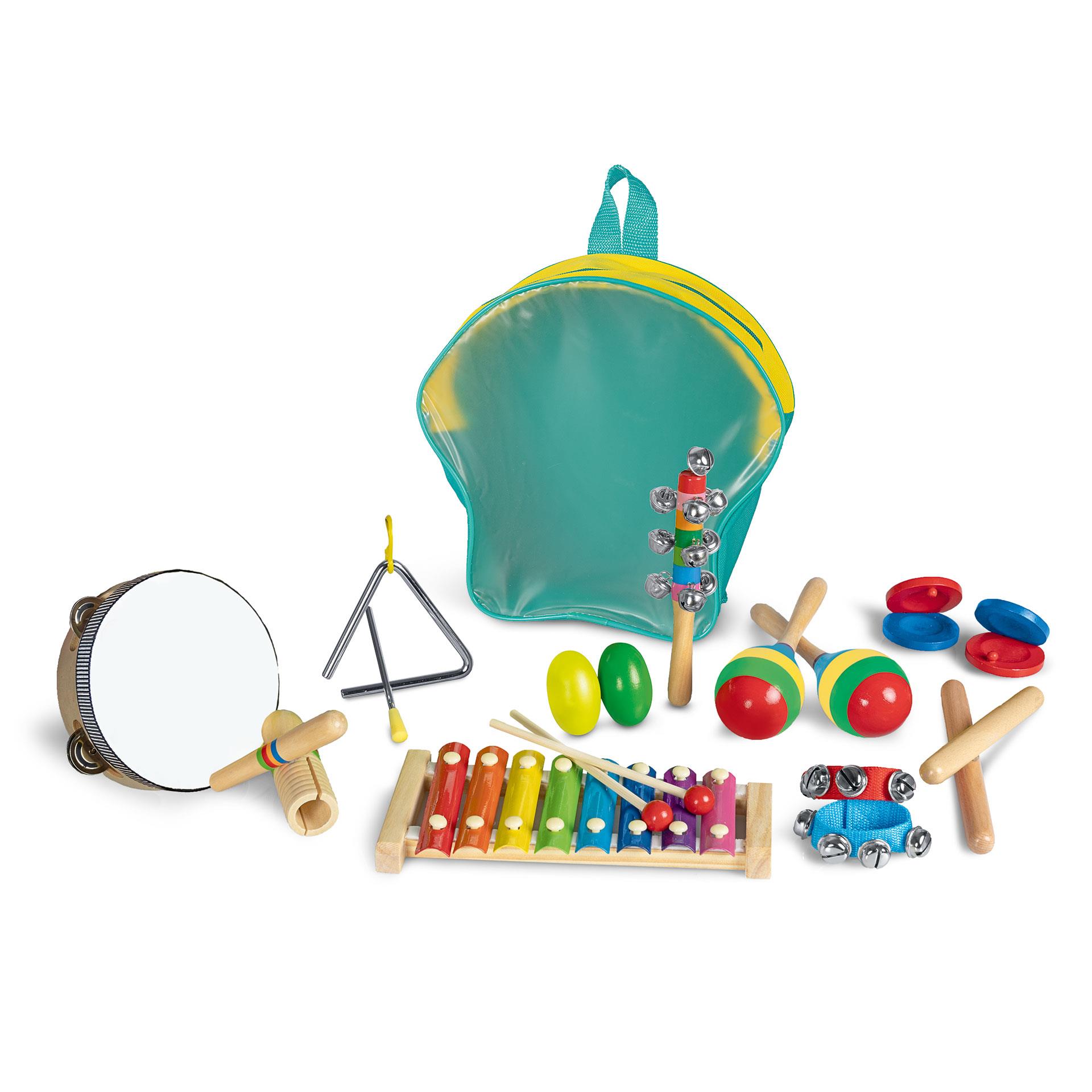 Percussioni per bambini, set di 19 pezzi