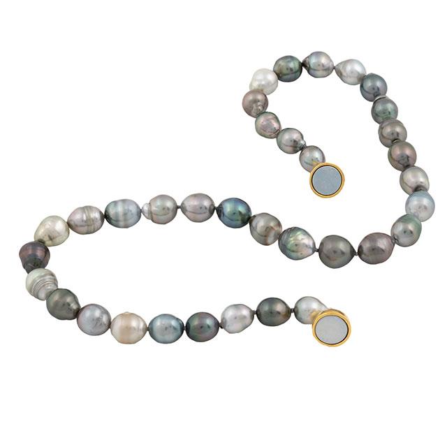 Tahiti Südsee Perlenkette Barock 9-10 mm