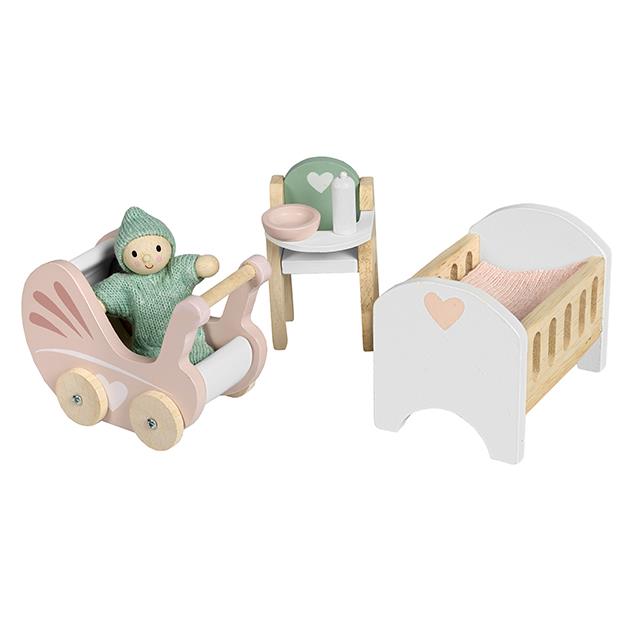Ensemble de chambre de bébé pour maison de poupées