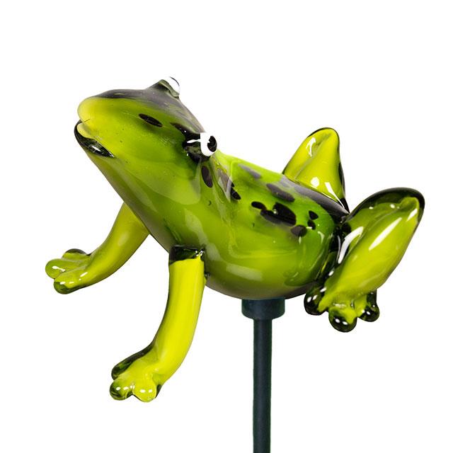 Gartenstecker Glasfigur Frosch