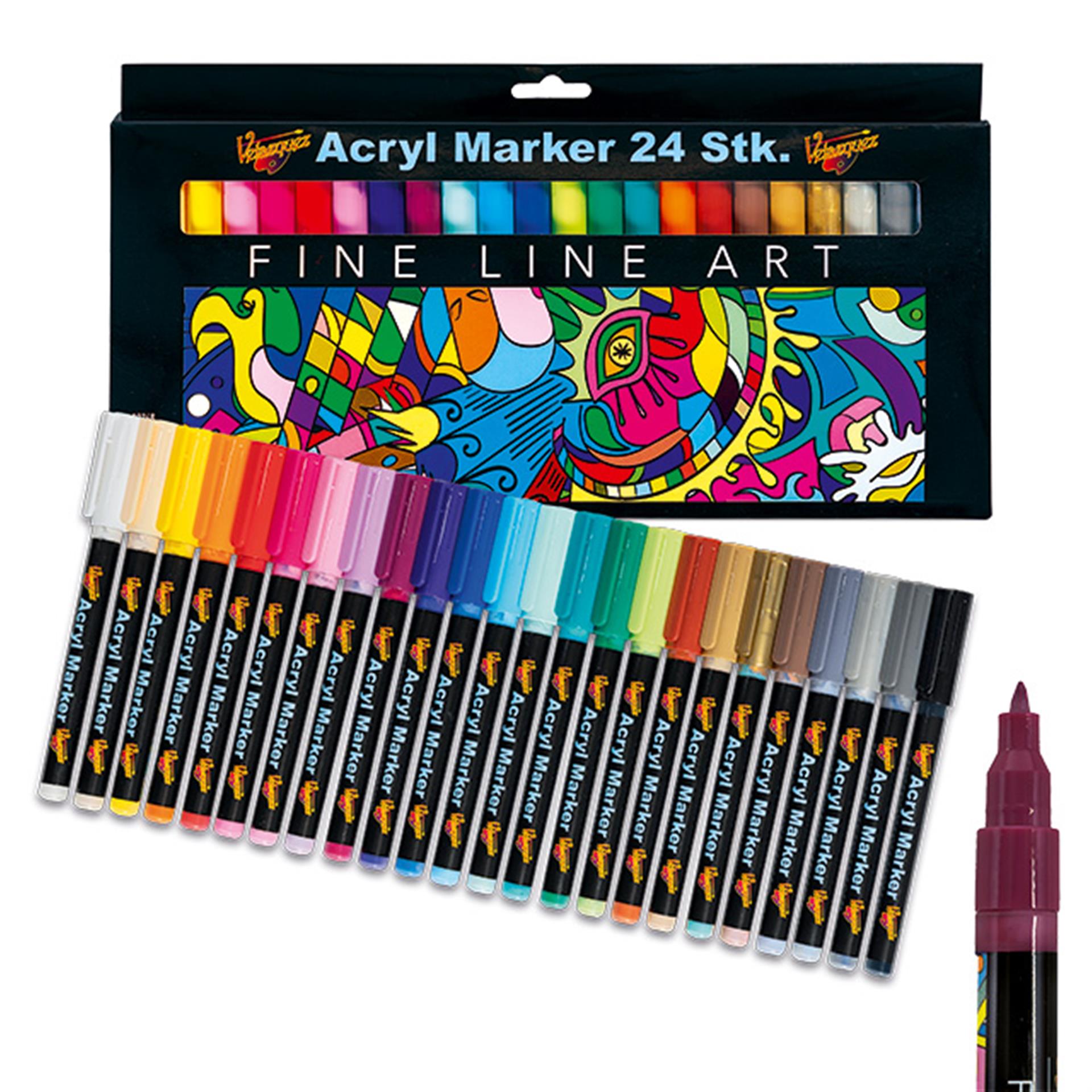 Acheter Ensemble de marqueurs de peinture acrylique 12 couleurs, stylo  marqueur artistique à base d'eau, pointe Fine de 0.7 à 2mm pour l'artisanat  de bricolage