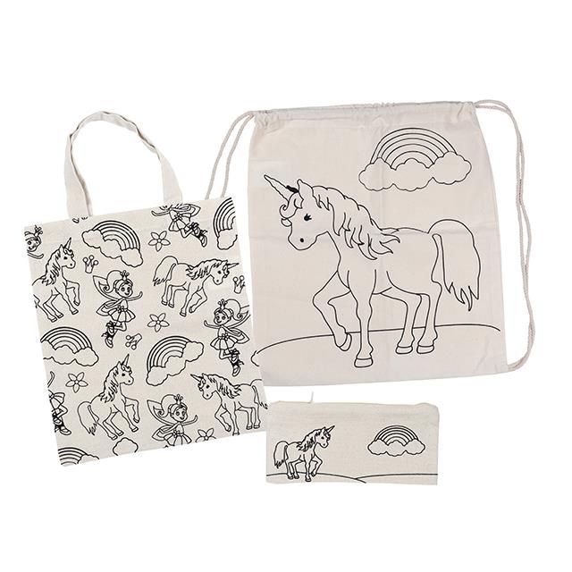 Stofftaschen Set zum Ausmalen - Einhorn