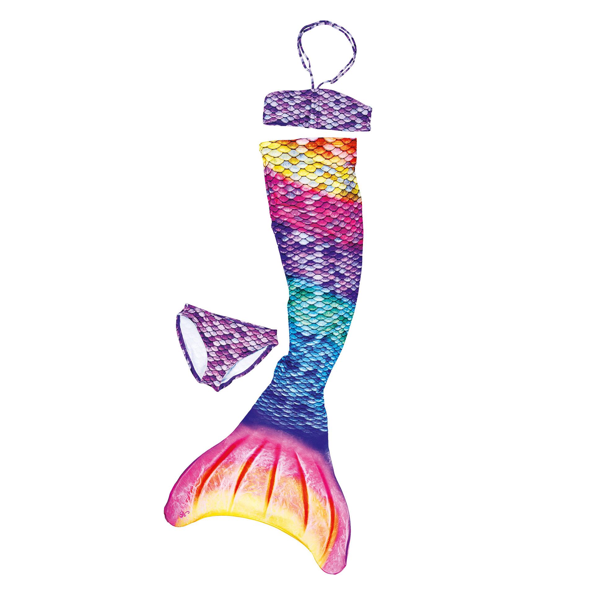 Set da sirena con pinna, 4 pezzi, Rainbow S