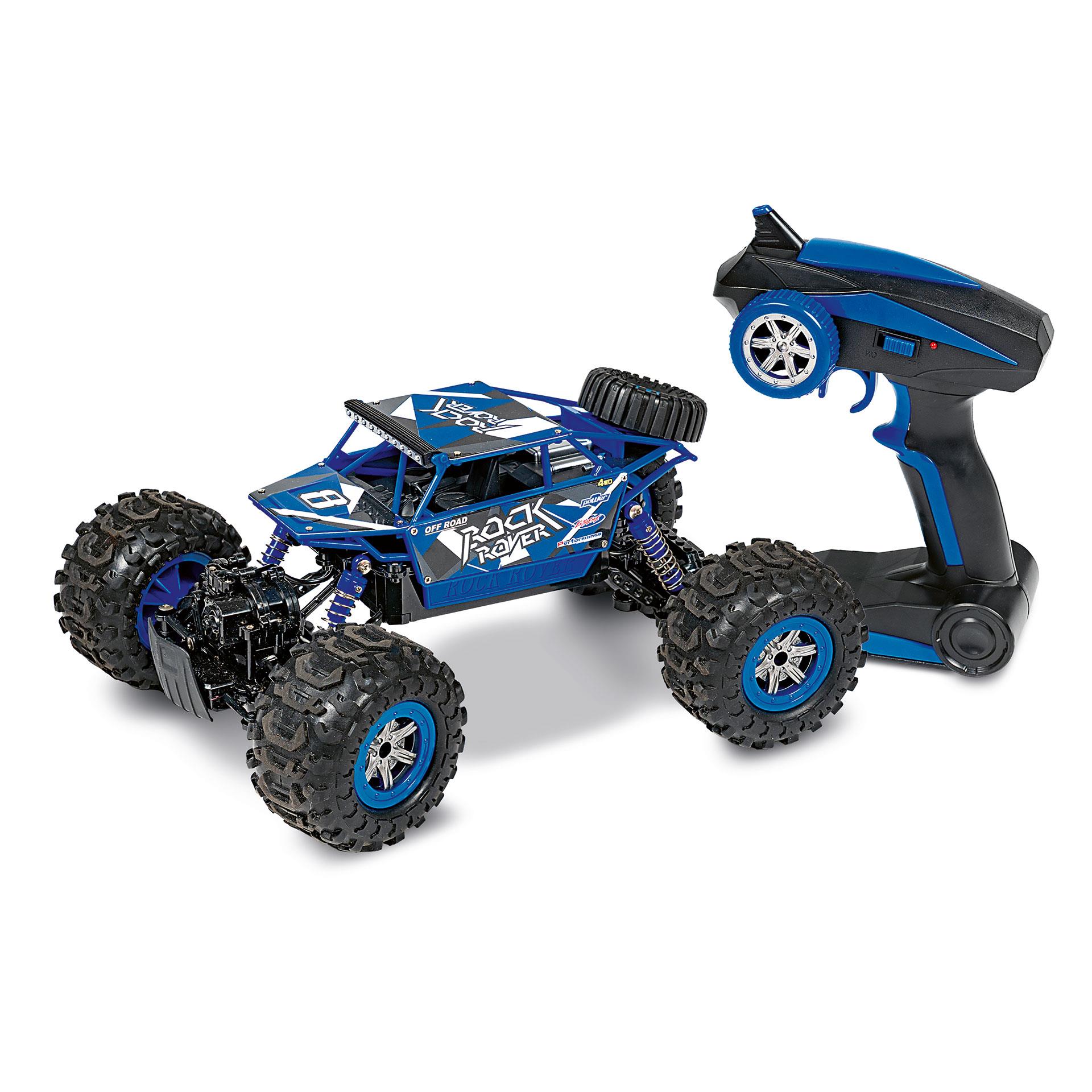 BURAGO Voiture radiocommandée 4x4 Rock Crawler bleue pas cher