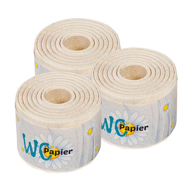 Papier WC jouet en bois, 3 pces