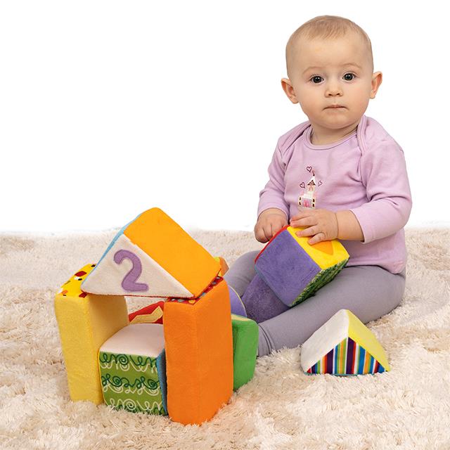 Cubetti da costruzione in peluche, 11 pezzi