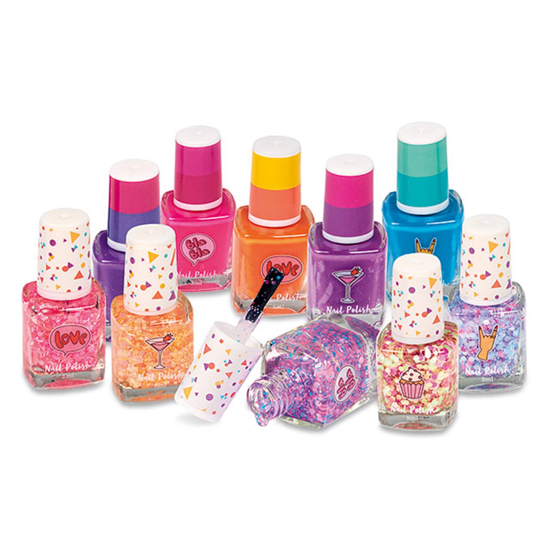 Vernis à ongle avec confettis ou couleur changeante 10 pces