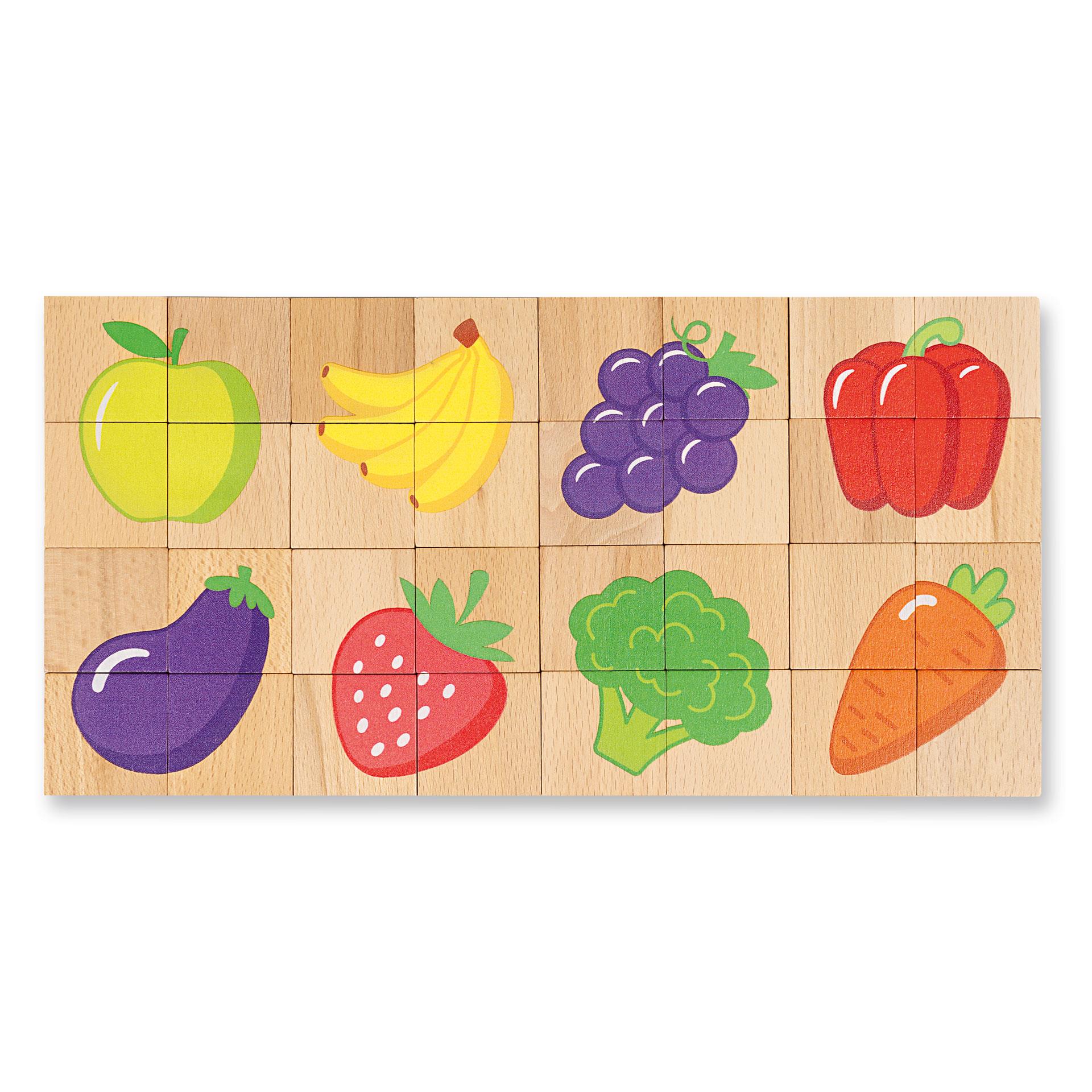 Blocs de puzzles magnétiques, 32 pces, fruits