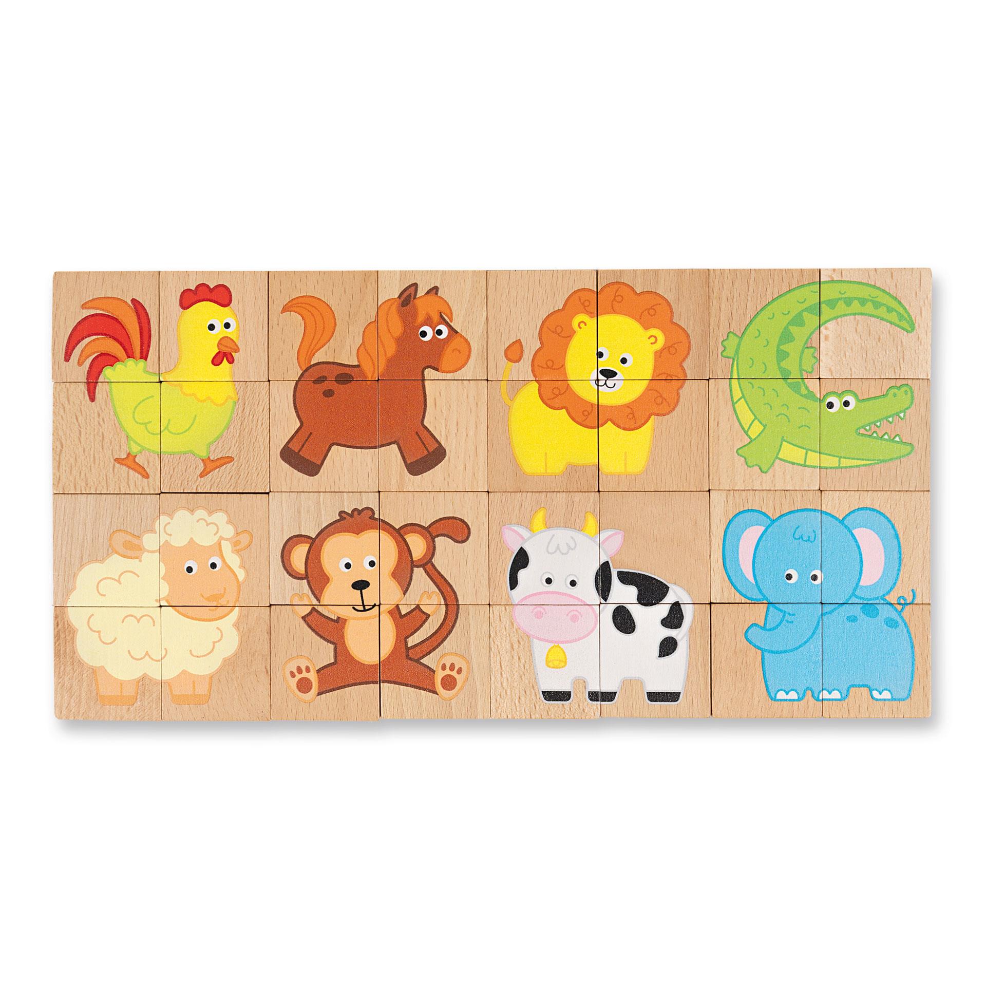 Blocs de puzzles magnétiques, 32 pces, animaux