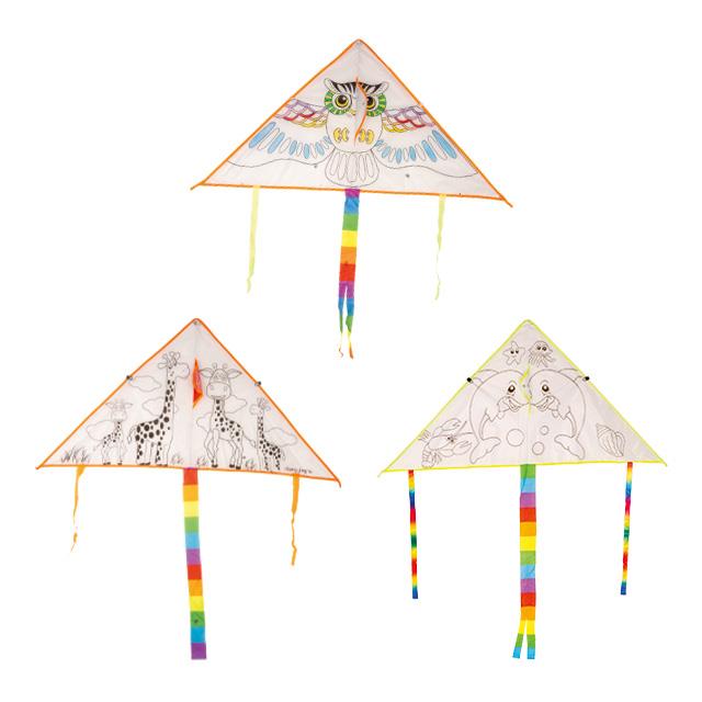 Cerfs-volants pour enfants à colorier, 3 pces
