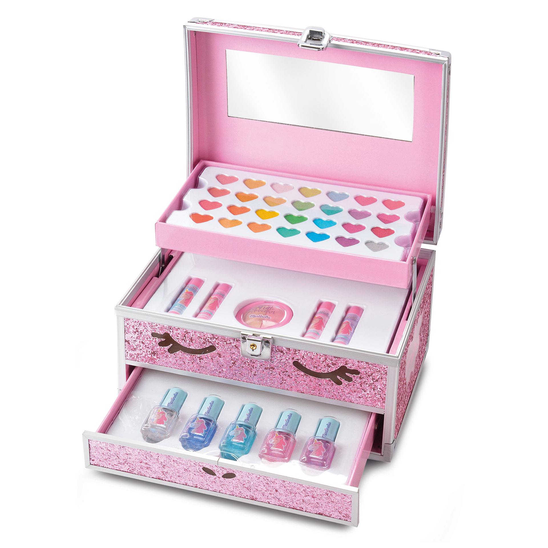 Martinelia Coffret Maquillage Enfant Licorne - Plumier Maquillage Enfant 3  Étages - Malette Maquillage Fille : 28 Fards à