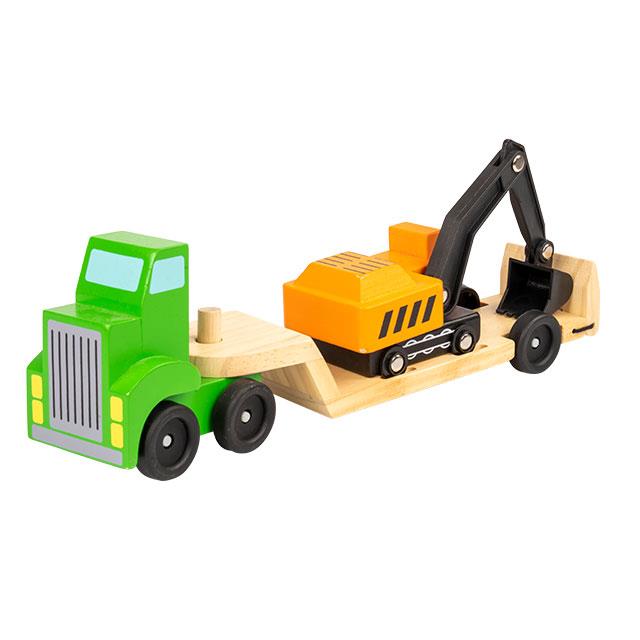 Transporteur de machines de chantier en bois