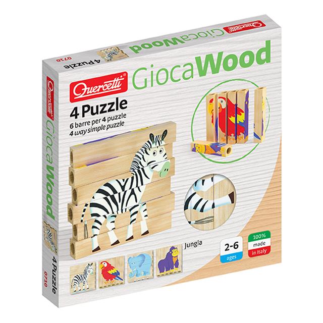 Puzzle di legno Quercetti: animali selvatici