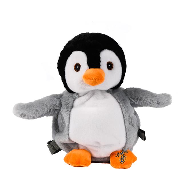 Zainetto in eco-peluche con pinguino sbattiali
