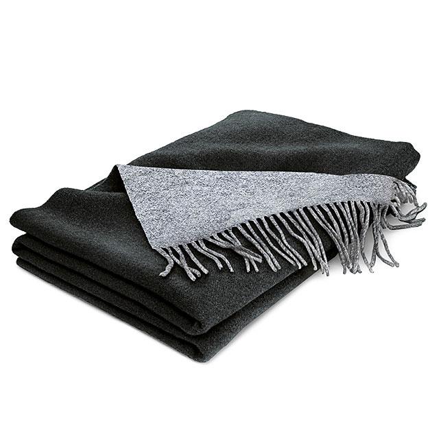 Decke Cashmere schwarz/hellgrau