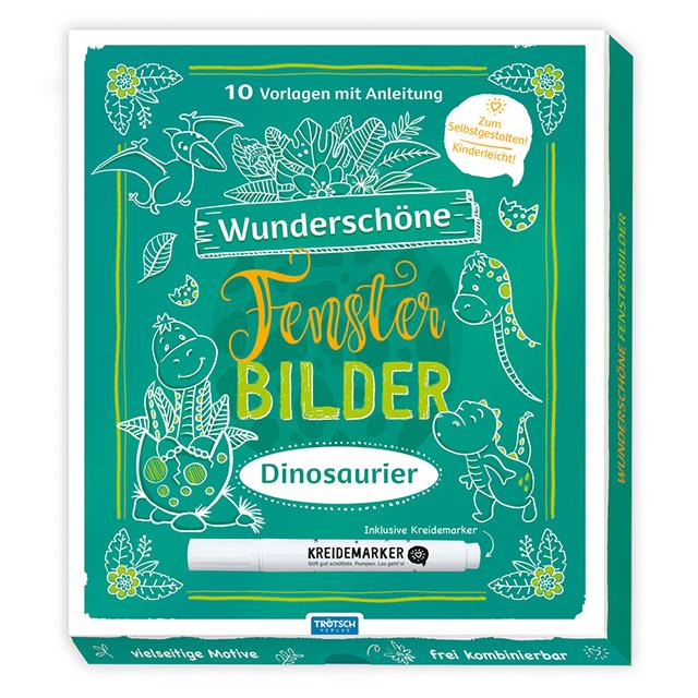 Fensterbilder Dinosaurier mit Kreidemarker