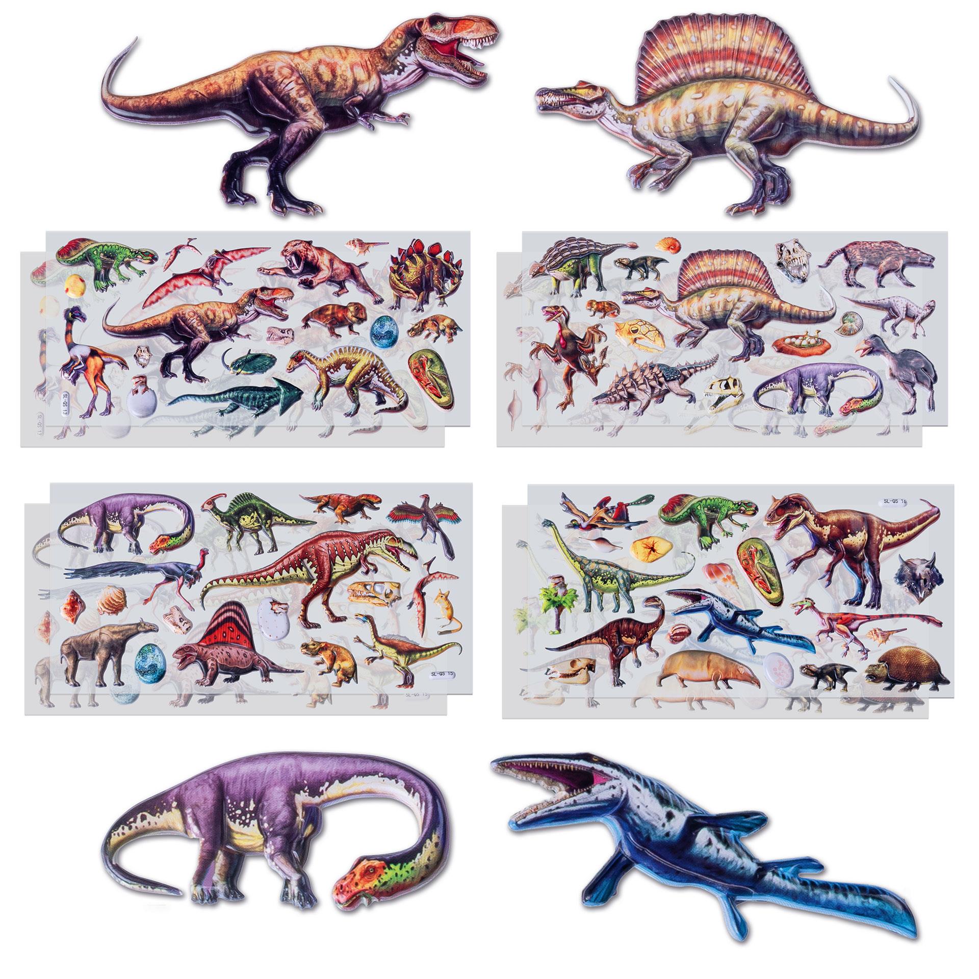 Autocollants 3D dinosaures, 148 pces