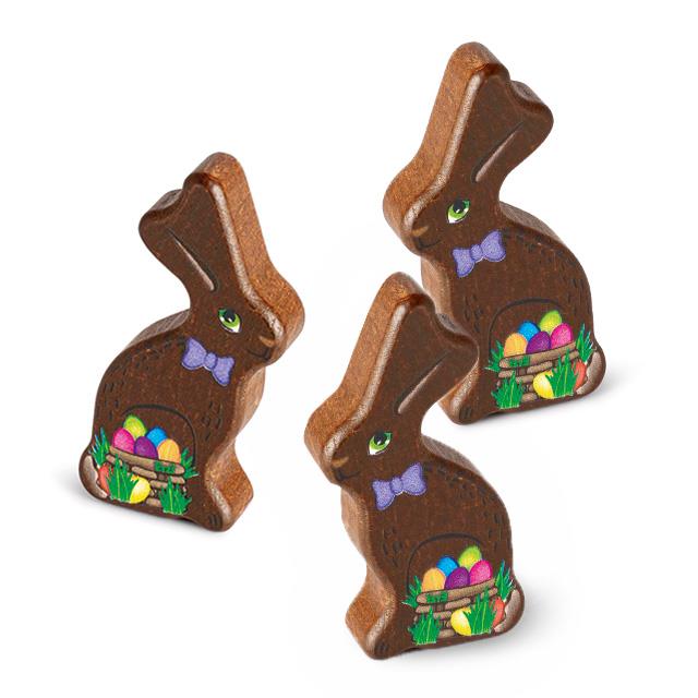 Lapin de Pâques en bois, 3 pces